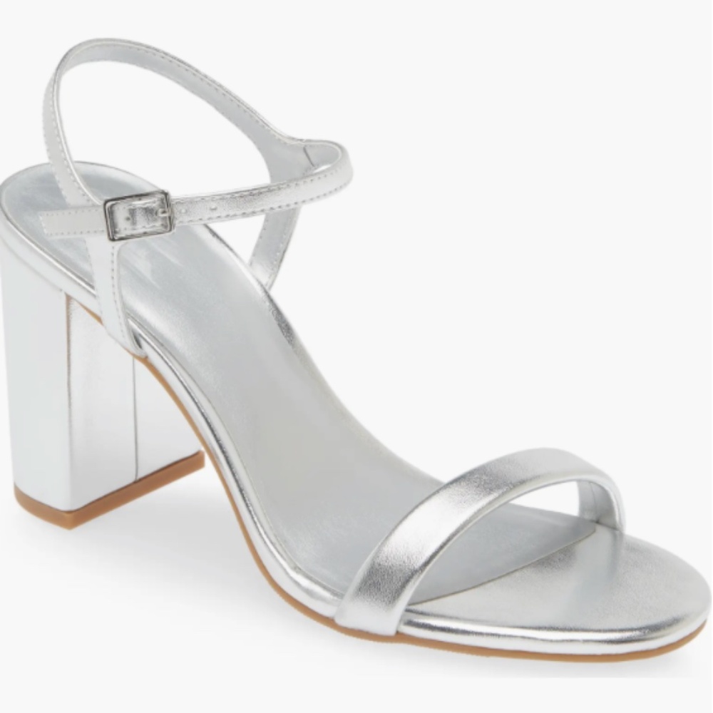 BP Lexy Sandal | Metallic Silver | Size 7.5 | NEW w/ box
